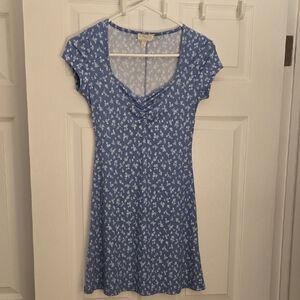 See You Monday Blue and White Floral Mini Dress